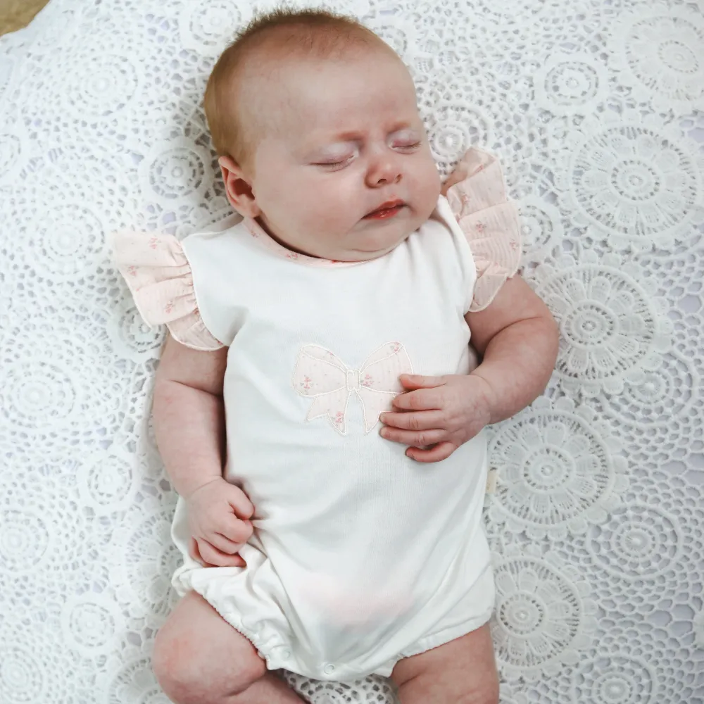 Baby Gi Flora Ivory Cotton Romper