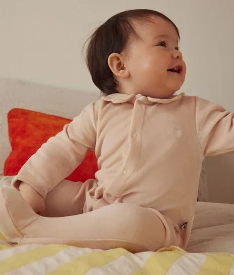 Baby Girl Velour Footies