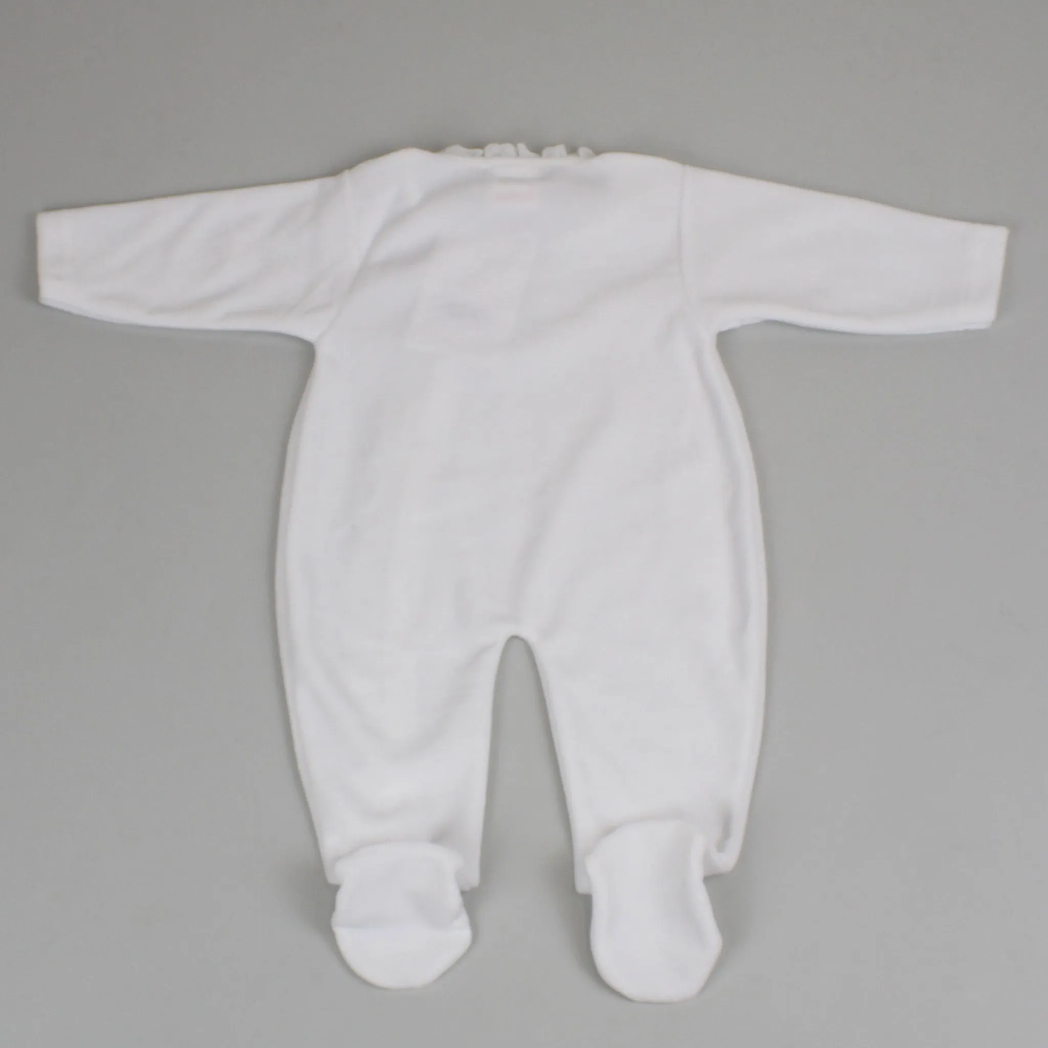 Baby Girls Velour Lace Sleepsuit - White - Pex