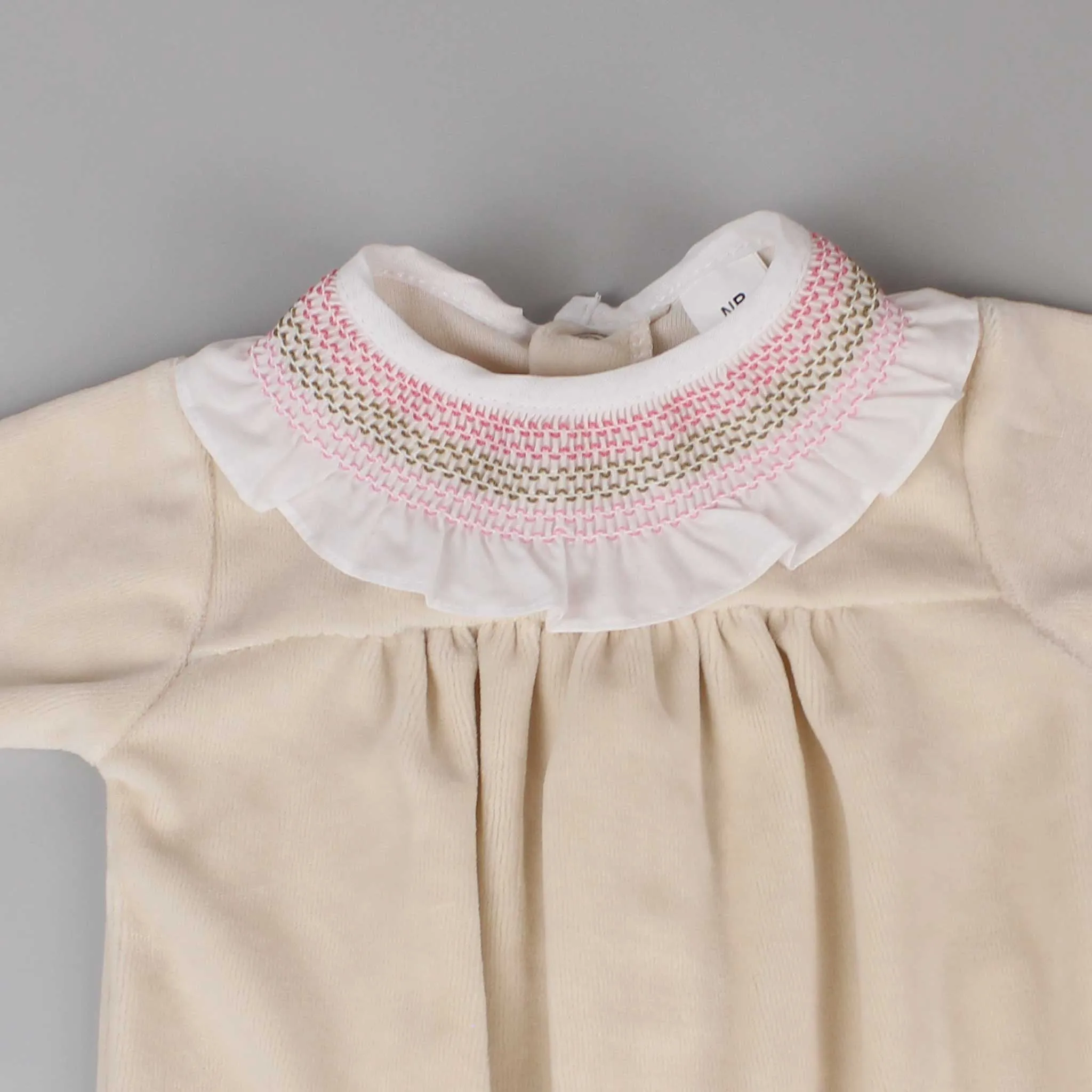 Baby Girls Velour Suit - Beige