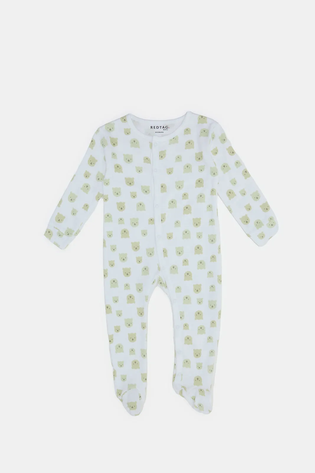 Baby Green And Grey Mélange Sleepsuit Set (Pack of 2)