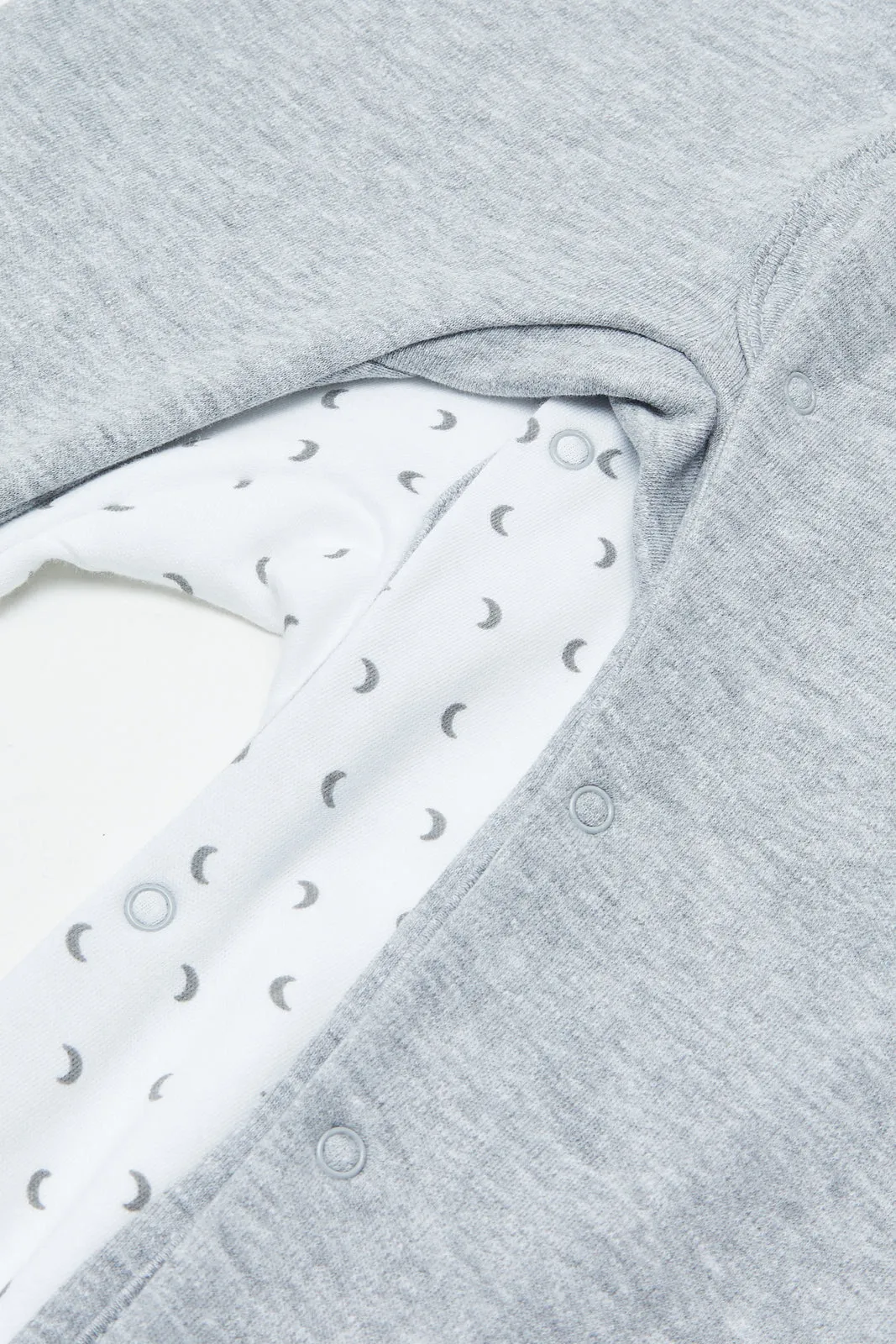 Baby Grey And White Sleepsuit Set (Pack of 2)