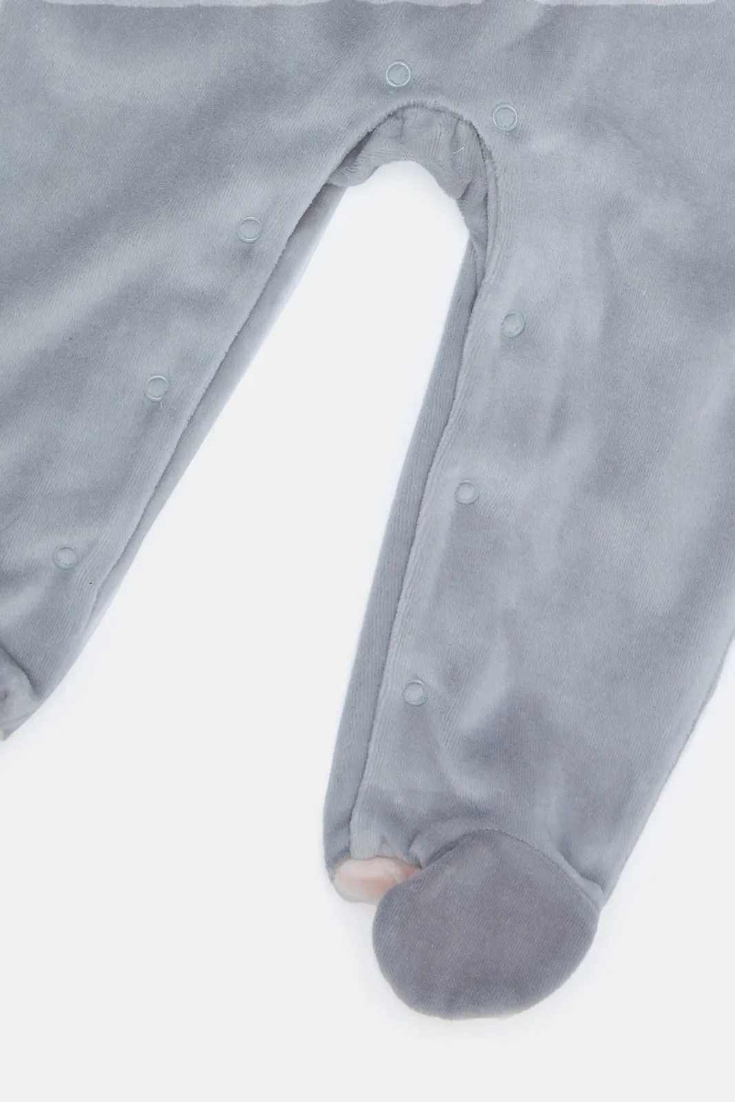 Baby Grey Embellished Sleepsuit