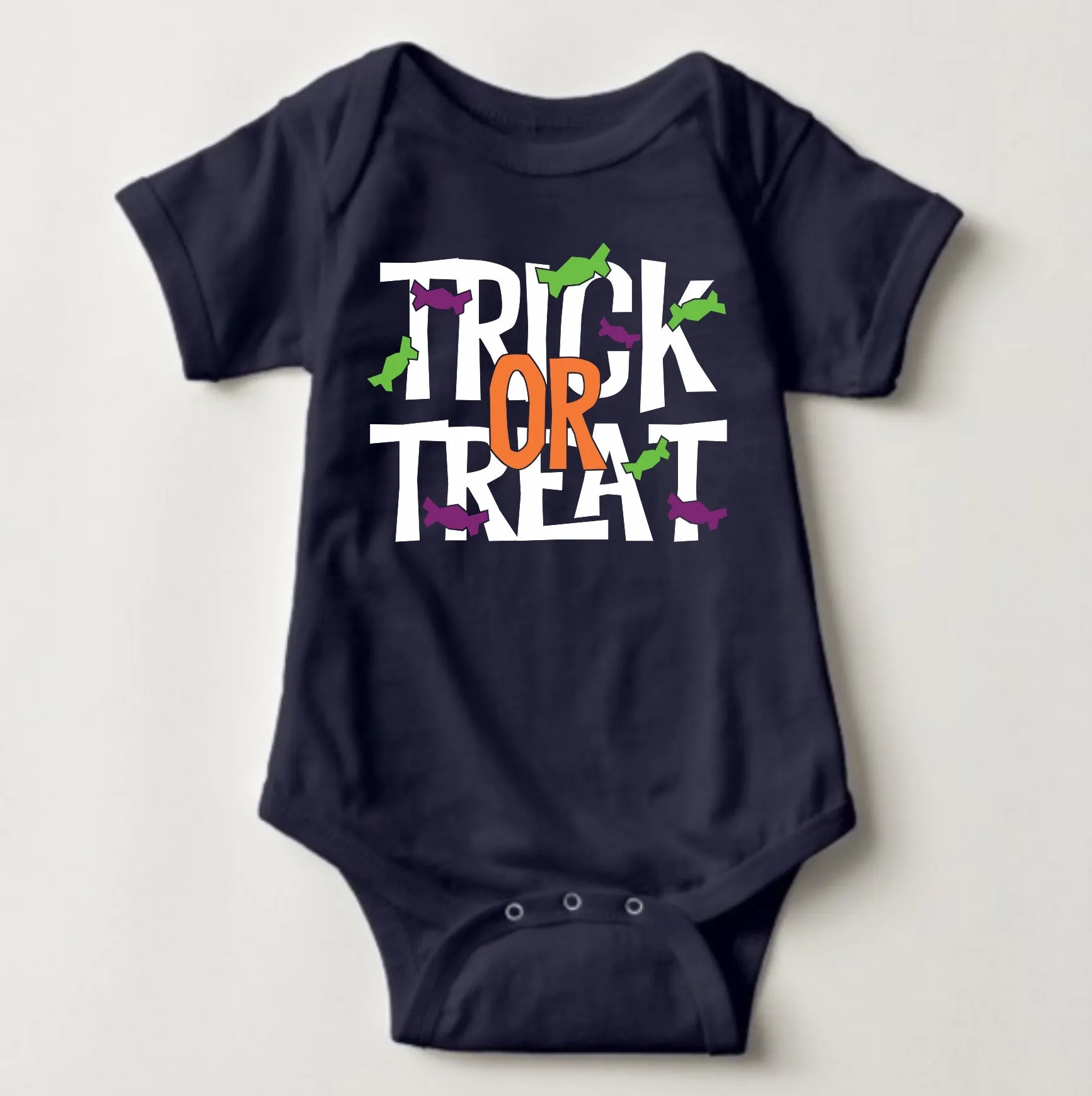 Baby Halloween Onesies -Trick or Treat Colored 2
