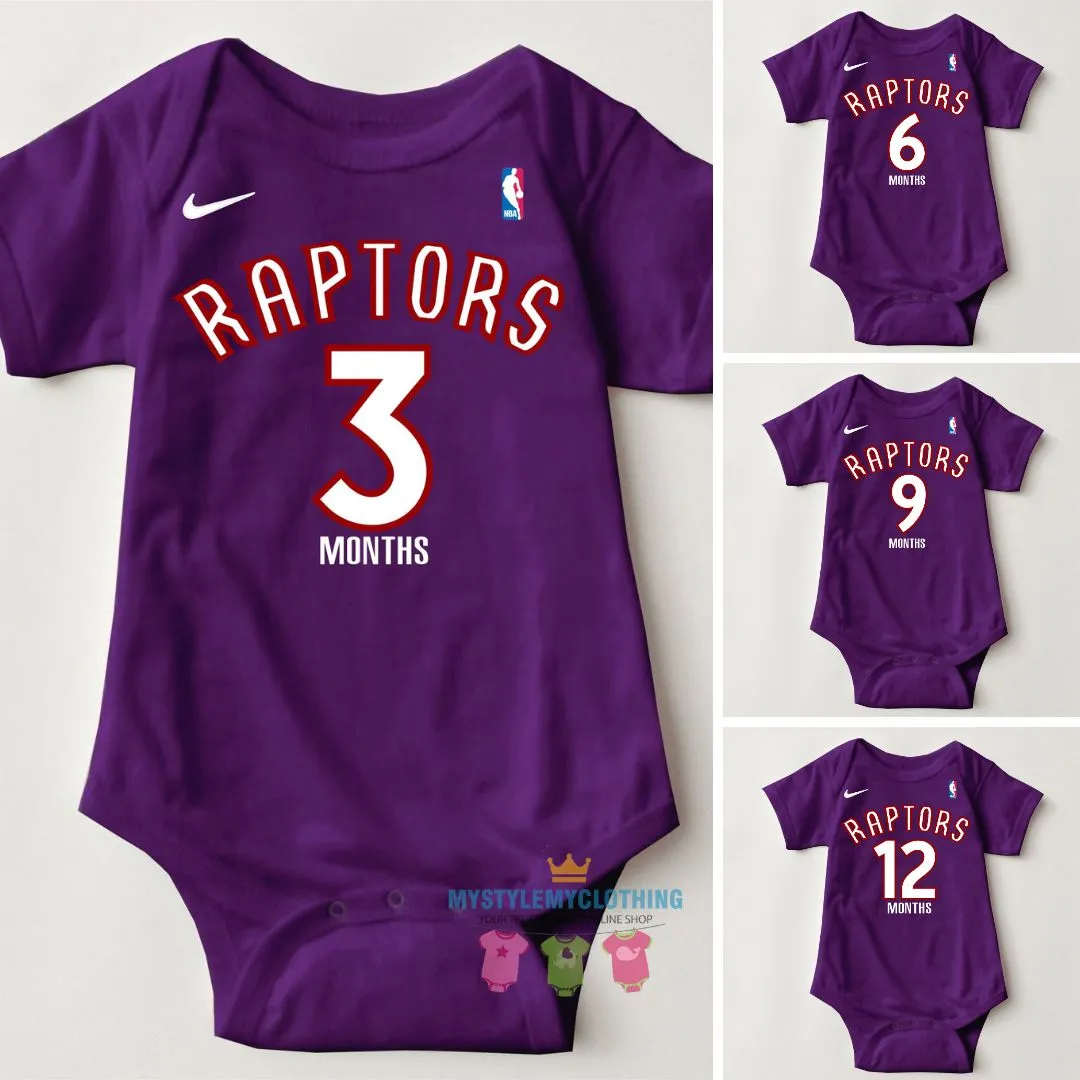 Baby Monthly Onesies - Basketball Jersey Toronto Raptors