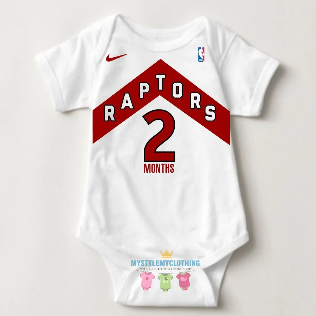 Baby Monthly Onesies - Basketball Jersey Toronto Raptors