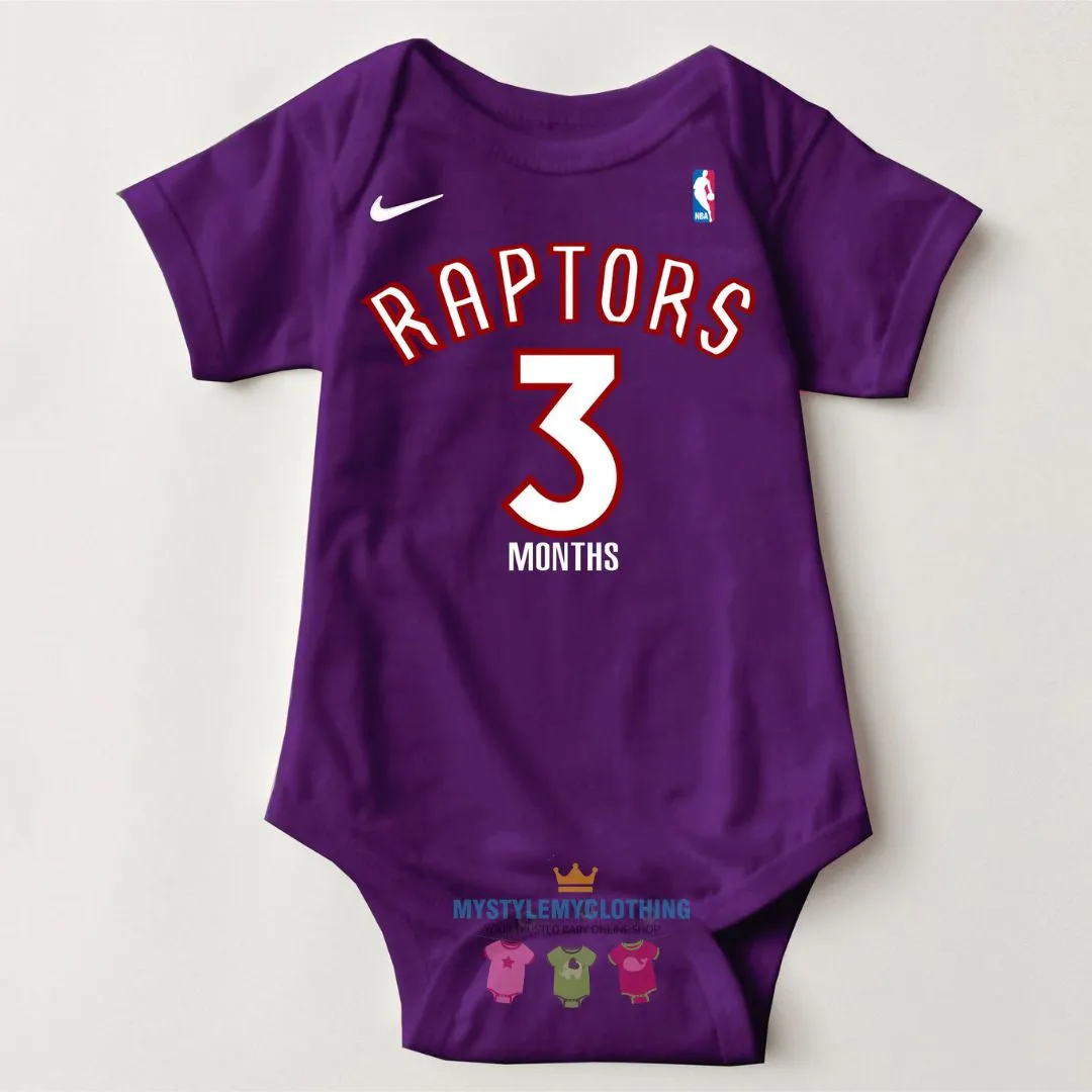 Baby Monthly Onesies - Basketball Jersey Toronto Raptors
