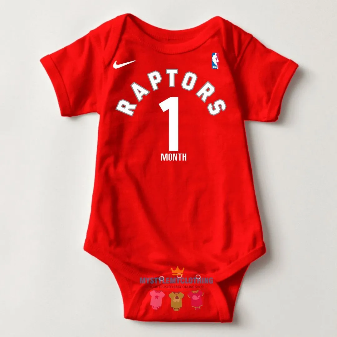 Baby Monthly Onesies - Basketball Jersey Toronto Raptors