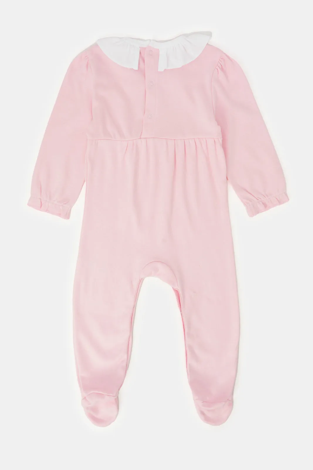 Baby Pink Printed Sleepsuit