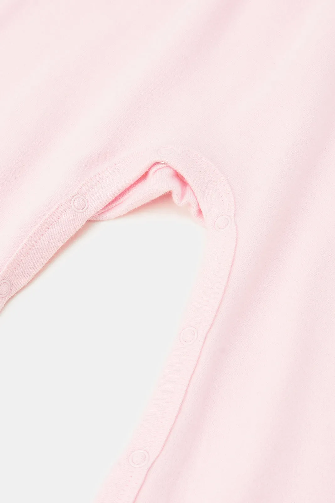 Baby Pink Printed Sleepsuit