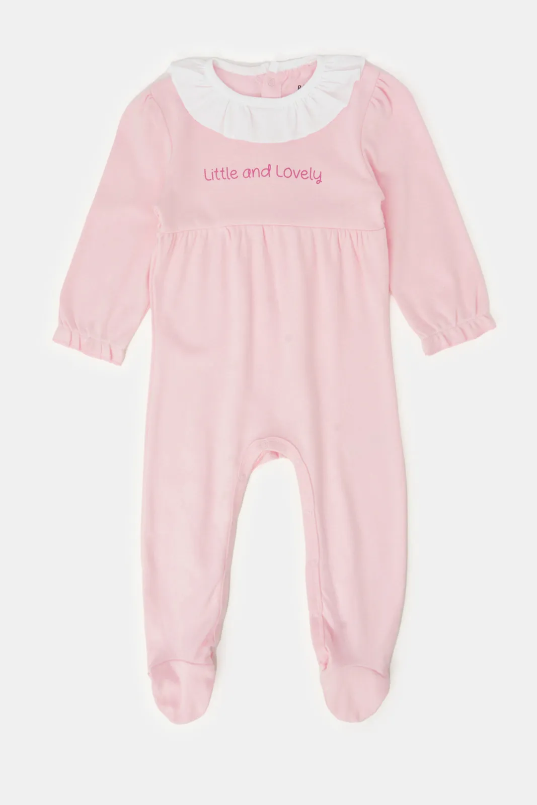 Baby Pink Printed Sleepsuit