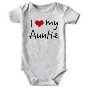 Baby Romper Love Auntie Grey