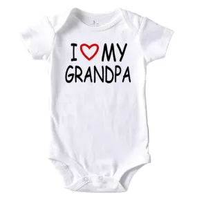 Baby Romper Love Grandpa White