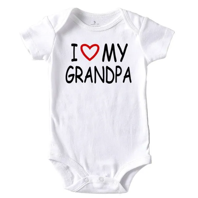 Baby Romper Love Grandpa White