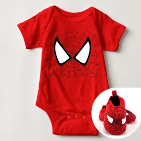 Baby Superhero Onesie with Shoe Set - Spiderman