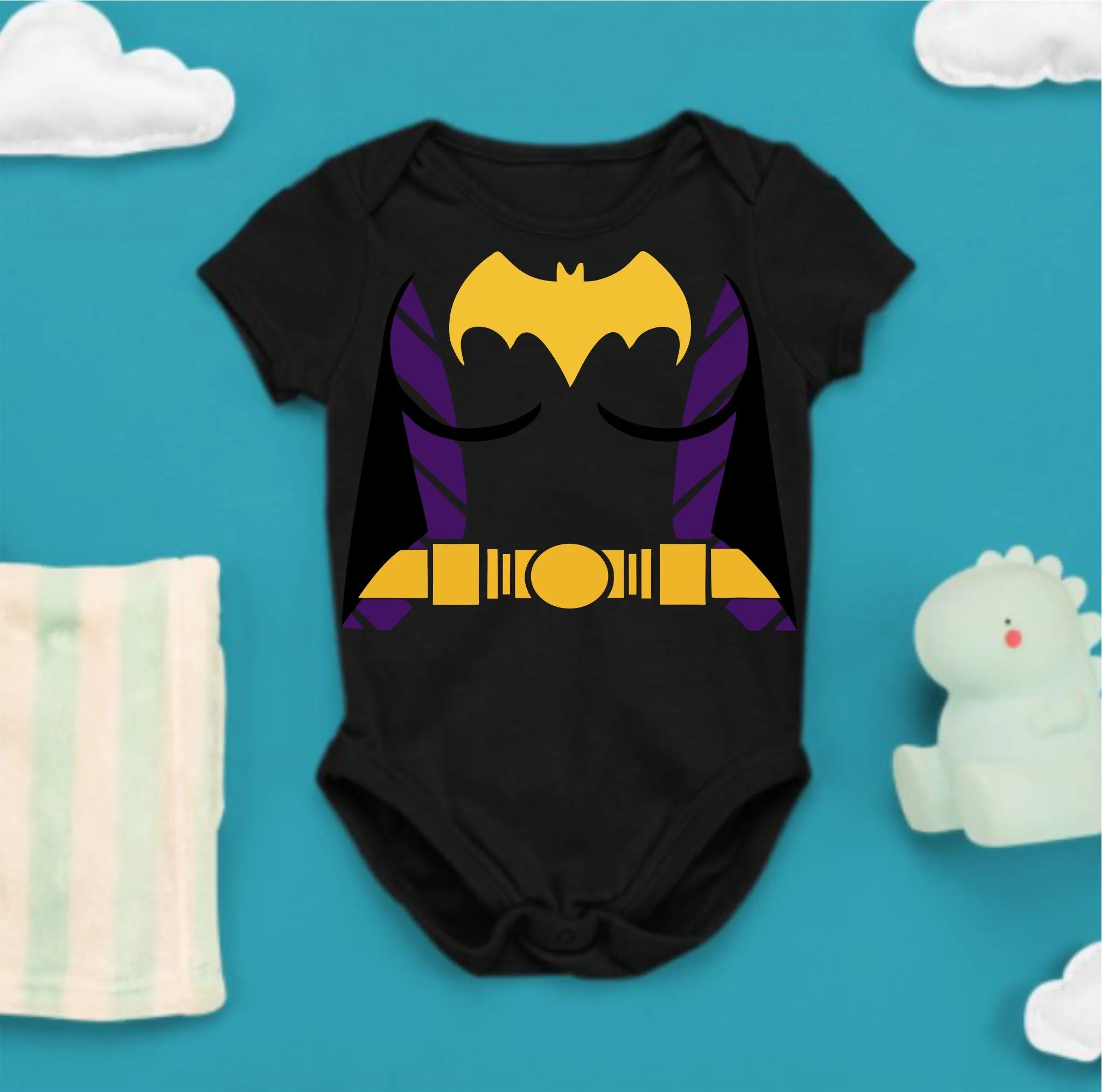 Baby Superhero Onesies - Bat Girl Black