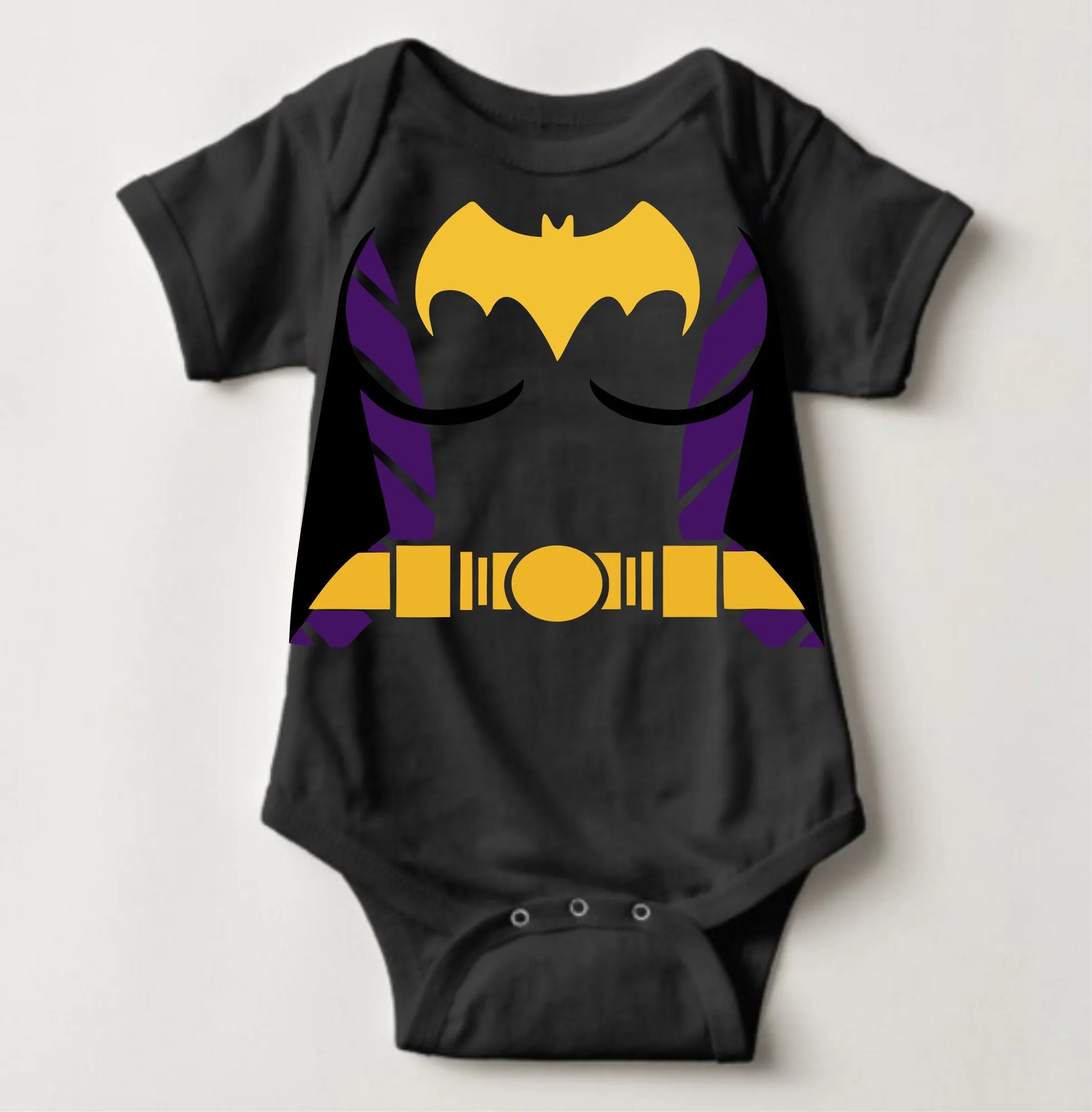 Baby Superhero Onesies - Bat Girl Black