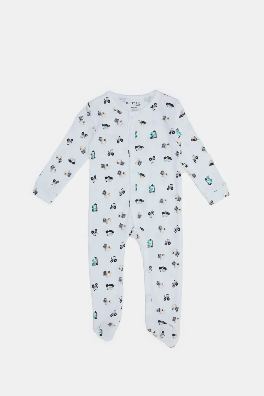 Baby White And Grey Mélange Sleepsuit Set (Pack of 2)