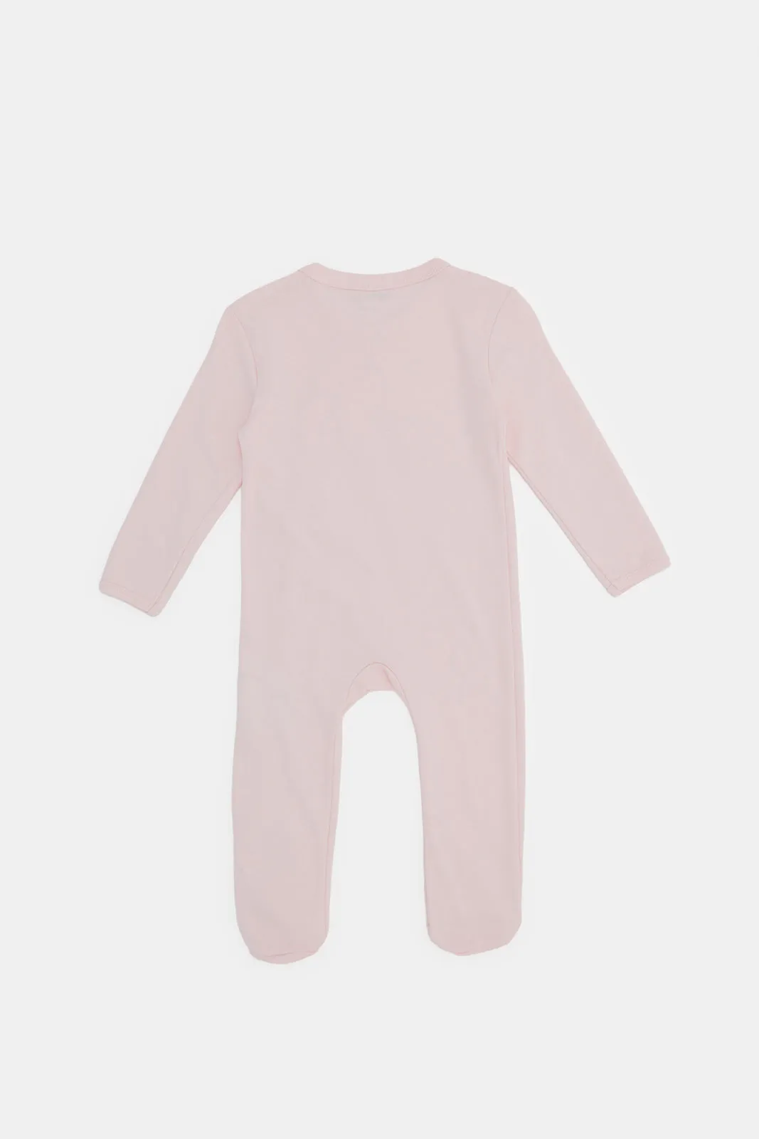 Baby White And Pink Sleepsuit Set (Pack of 2)