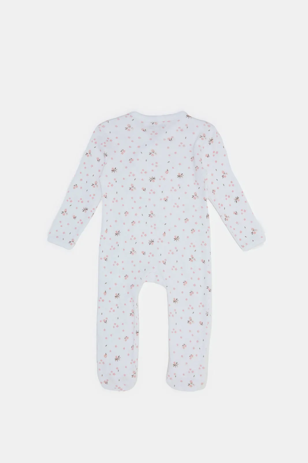Baby White And Pink Sleepsuit Set (Pack of 2)