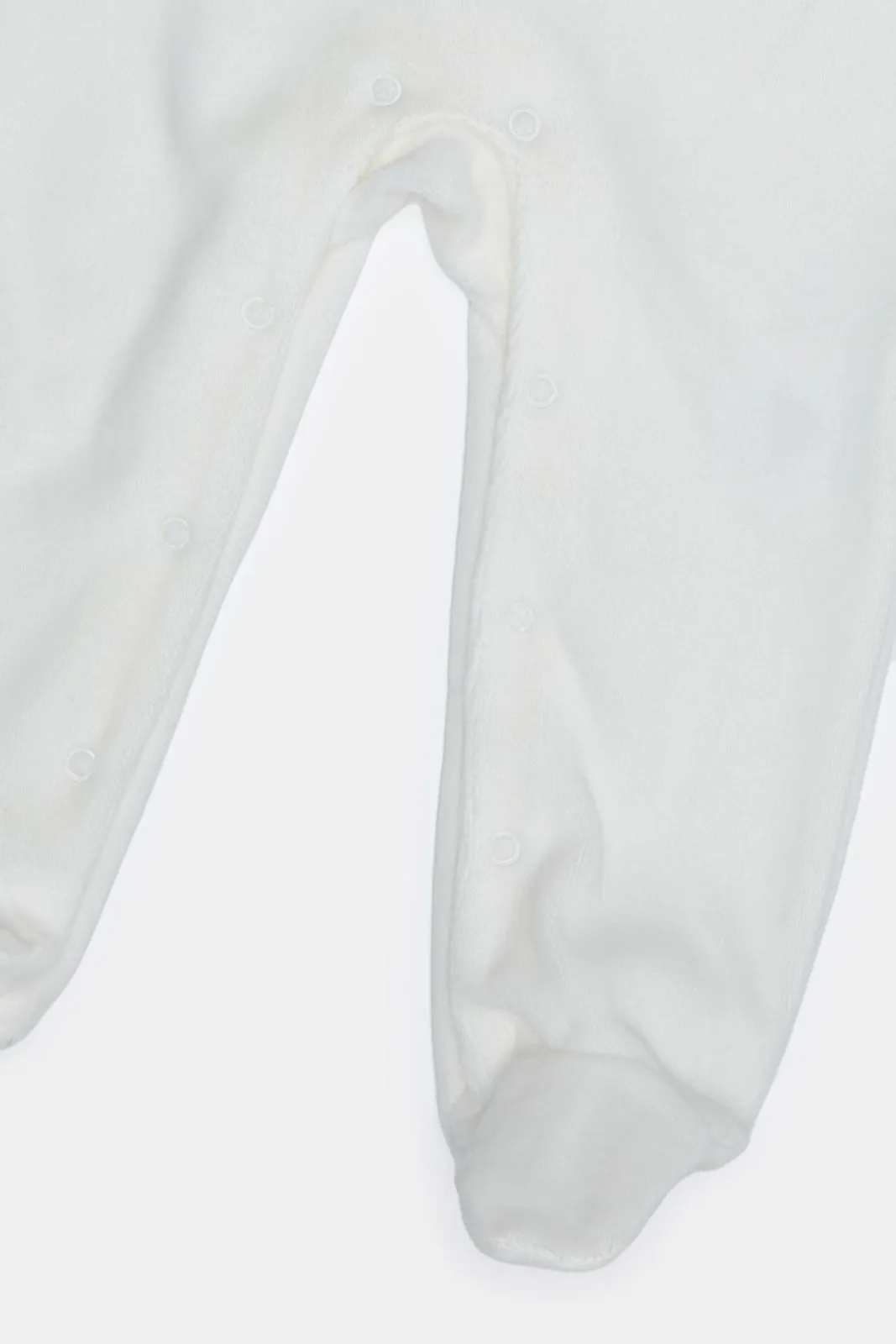 Baby White Embellished Sleepsuit