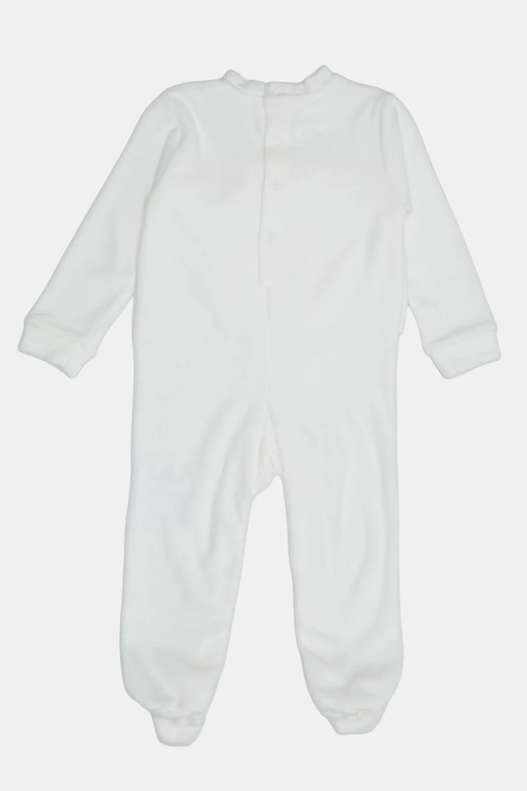 Baby White Embellished Sleepsuit