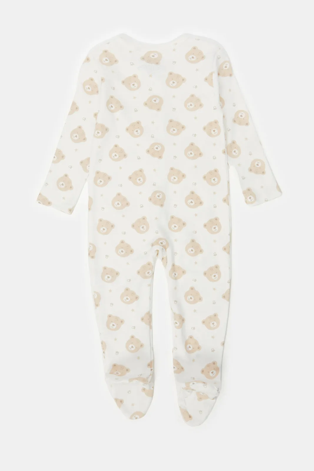 Baby White Printed Sleepsuit