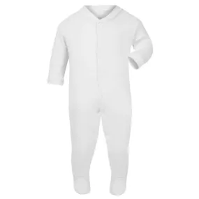 Babygrow Girls Boys White Soft Pure Cotton Sleepsuit