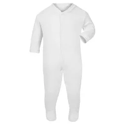 Babygrow Girls Boys White Soft Pure Cotton Sleepsuit