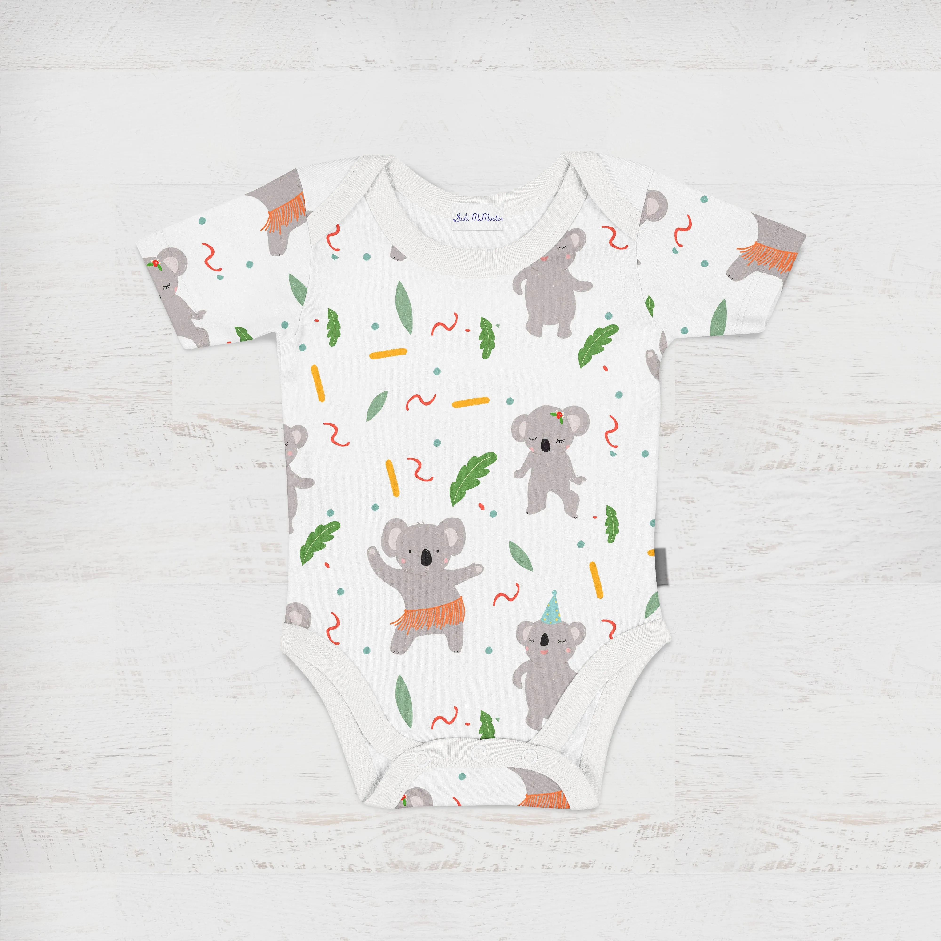 Bamboo Baby Onesie Romper - Dancing Koala by Suki McMaster