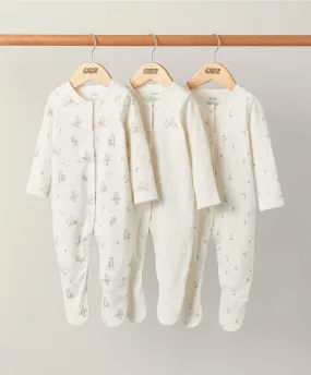Bear Sleepsuits (Set of 3) - Sand