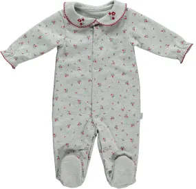 Bebetto Cotton Sleepsuit Grey Floral (0-9mths)