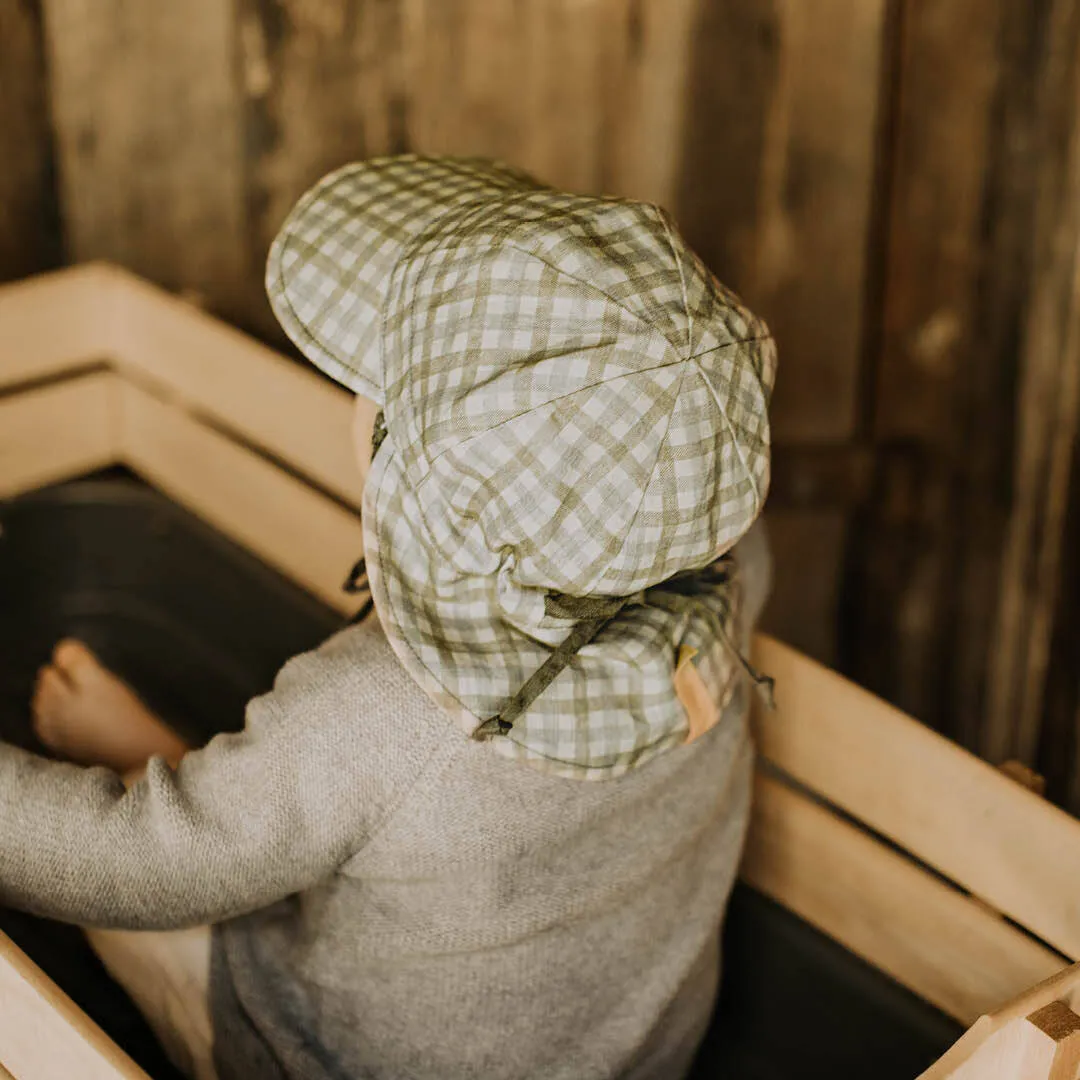 Bedhead Baby Reversible Flap Sun Hat - Noah / Olive