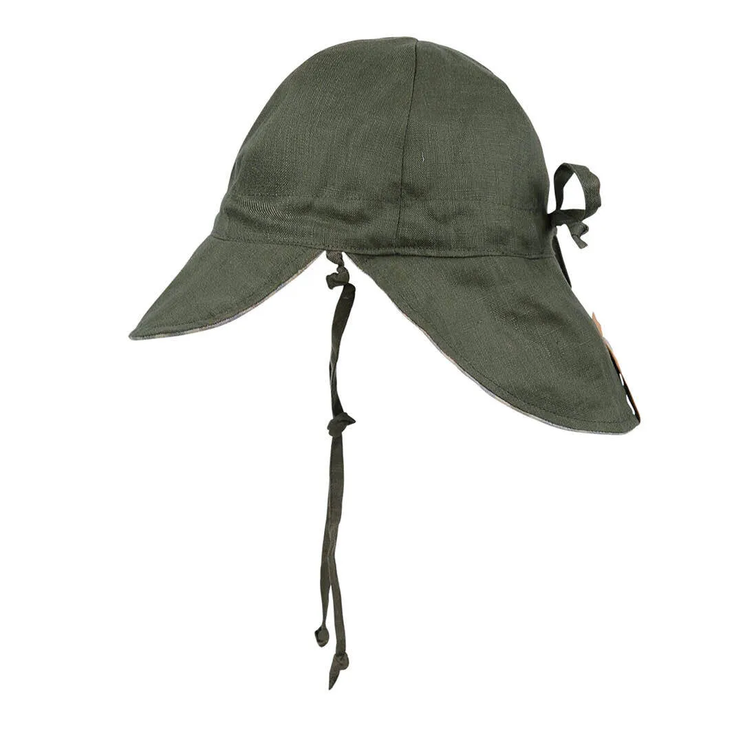 Bedhead Baby Reversible Flap Sun Hat - Noah / Olive