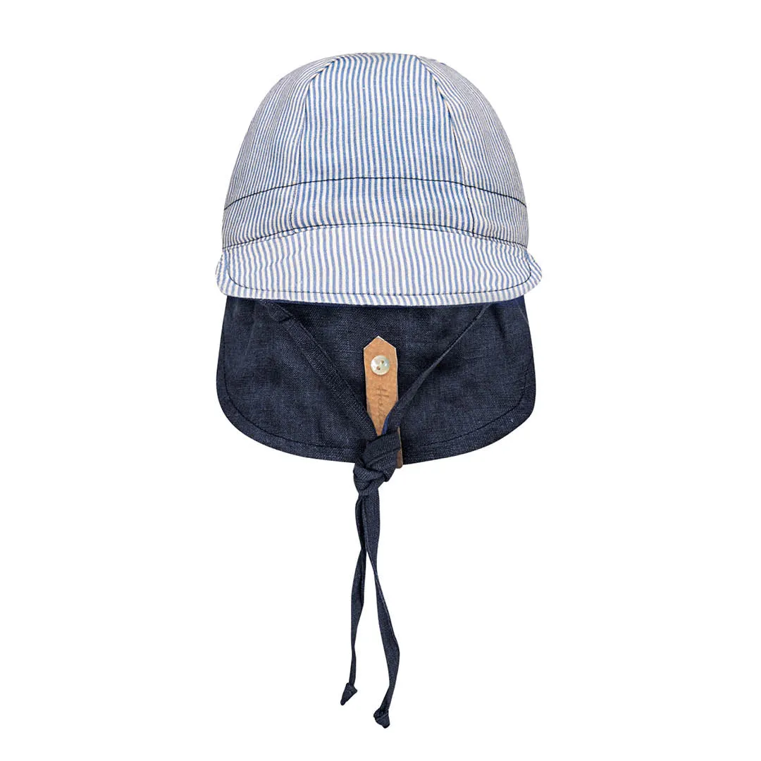 BEDHEAD LOUNGER REVERSIBLE FLAP SUNHAT - CHARLIE/INDIGO