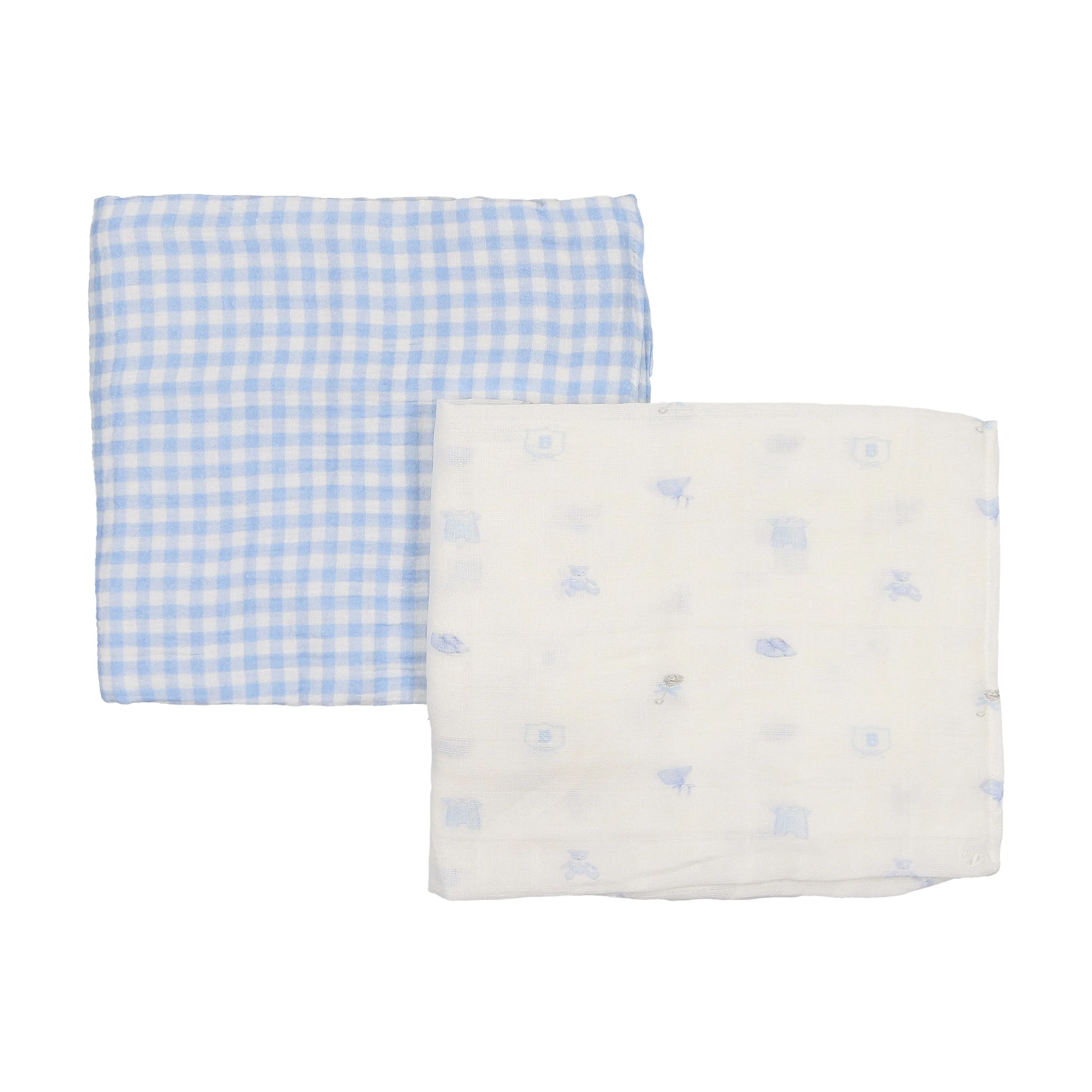 Bee & Dee Chalk White Gingham Boys Take Me Home Muslin Set