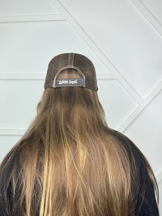 Black Hat with Brown Mesh