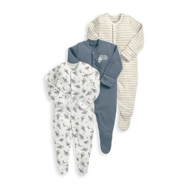 Blue Universe Sleepsuits (3 Pack)