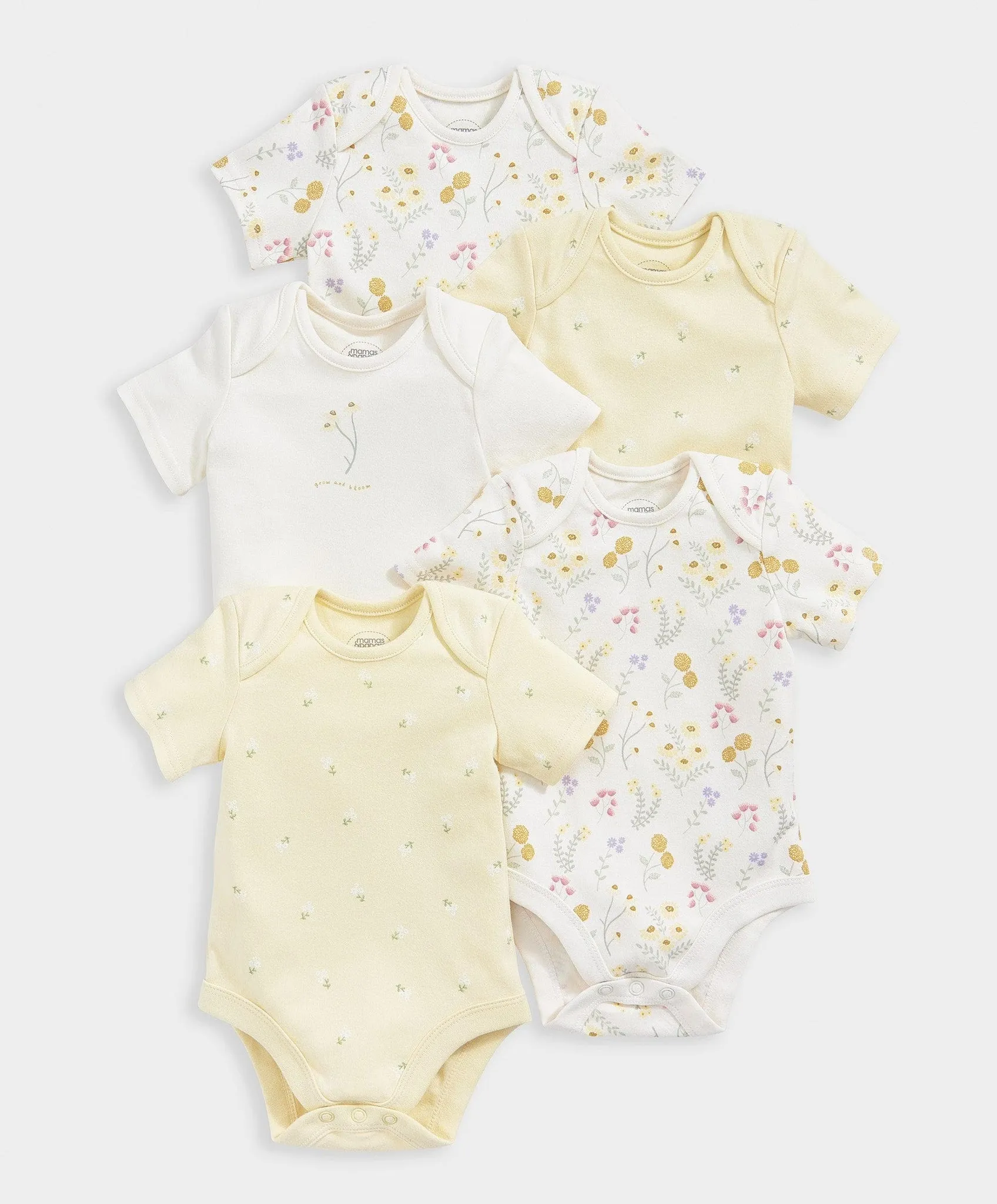 Botanical Garden Sleepsuits (Set of 5) - Yellow