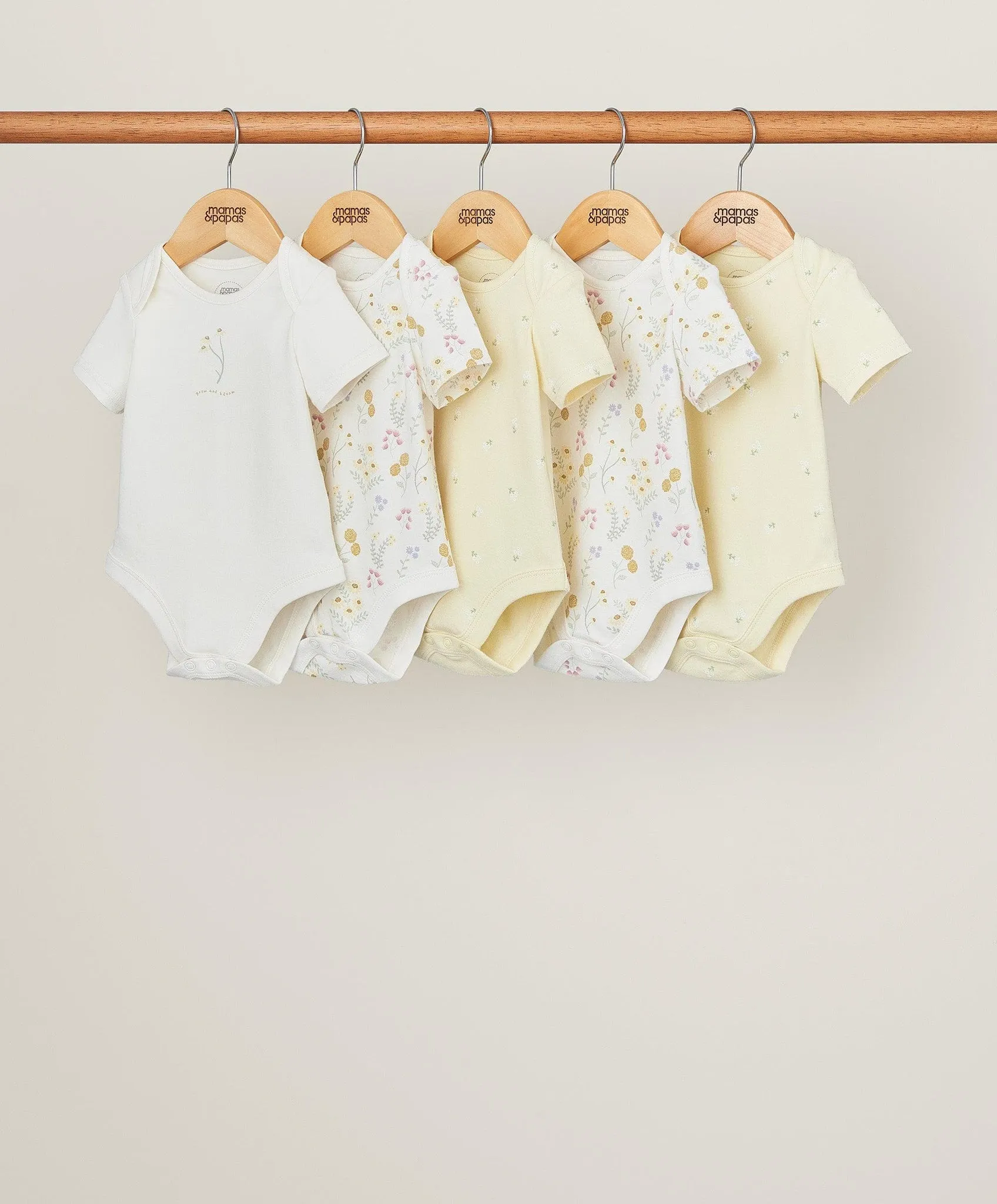 Botanical Garden Sleepsuits (Set of 5) - Yellow