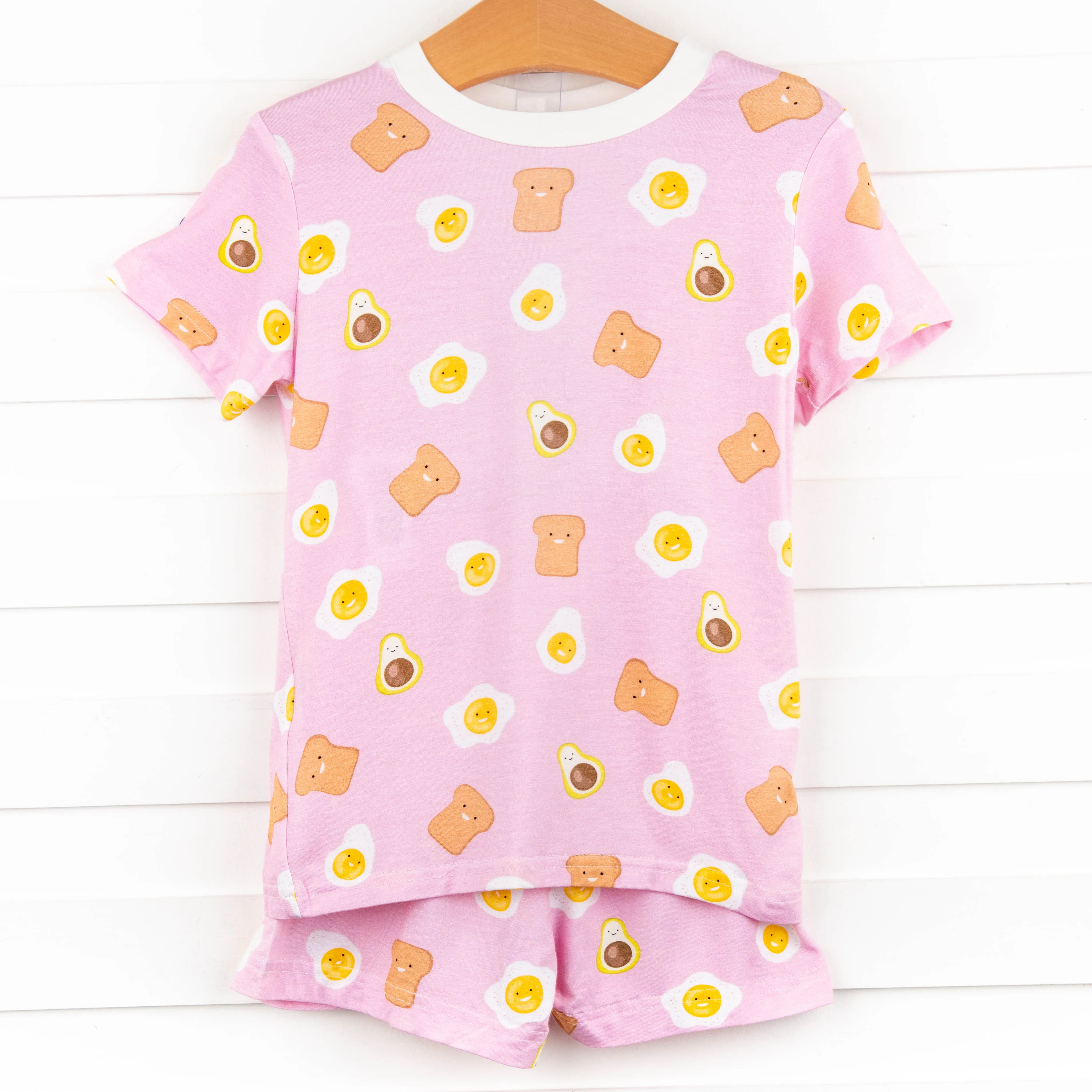 Brunch Club Bamboo Pajama Short Set, Pink