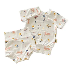 Bunny Hop on White Summer Lounge Set