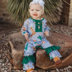 Cactus Boot Long Sleeve Romper Baby (0M-2T)