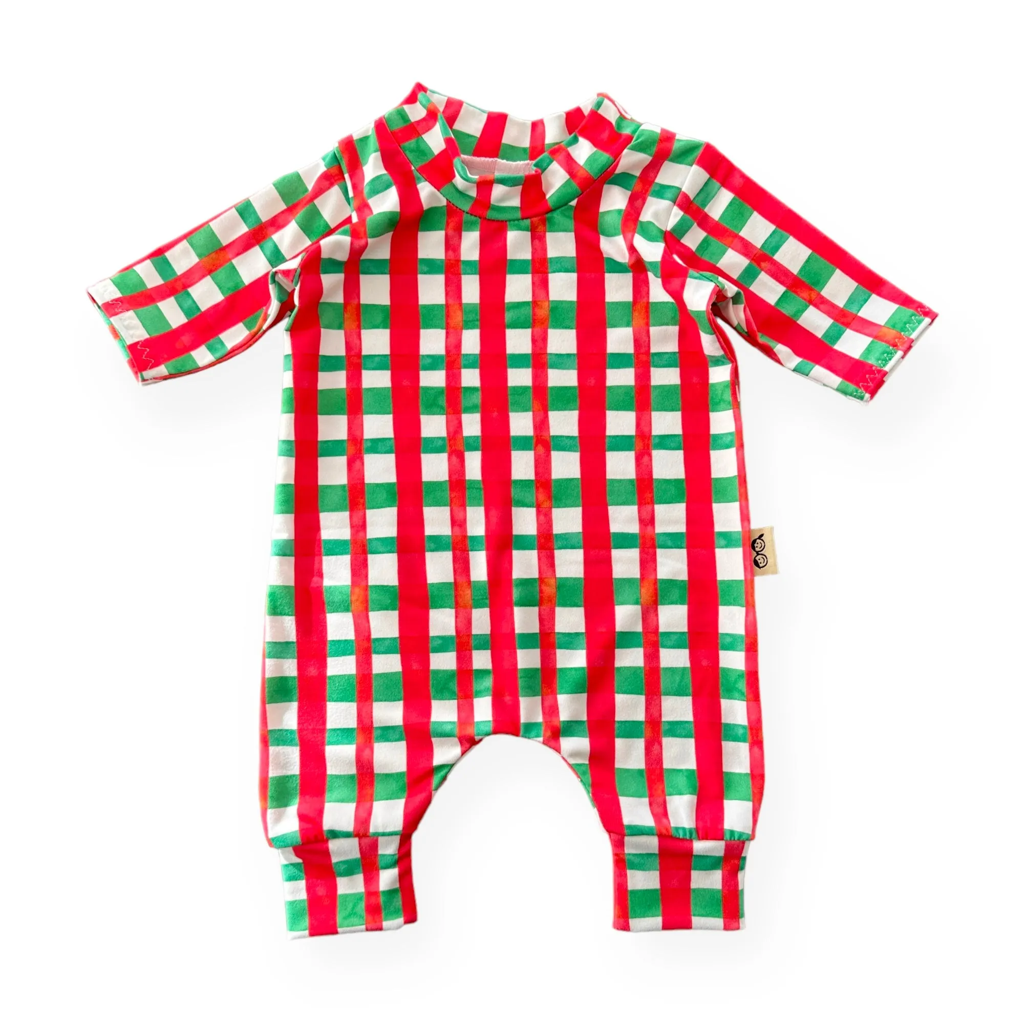 Christmas Gingham Harem Romper