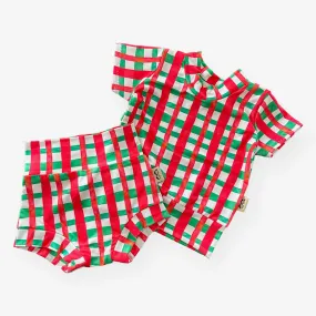 Christmas Gingham Summer Lounge Set
