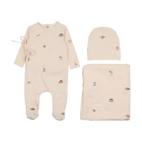 Citrine Natural Pink Picnic Layette Set