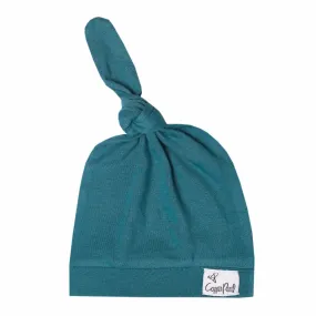 Copper Pearl Newborn Top Knot Hat | Steel