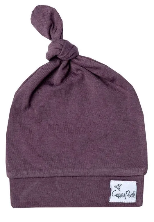 Copper Pearl Plum Top Knot Hat