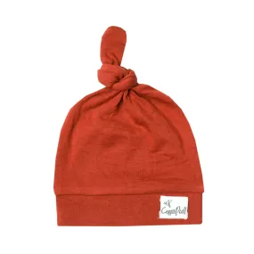 Copper Pearl Top Knot Hat / Rust
