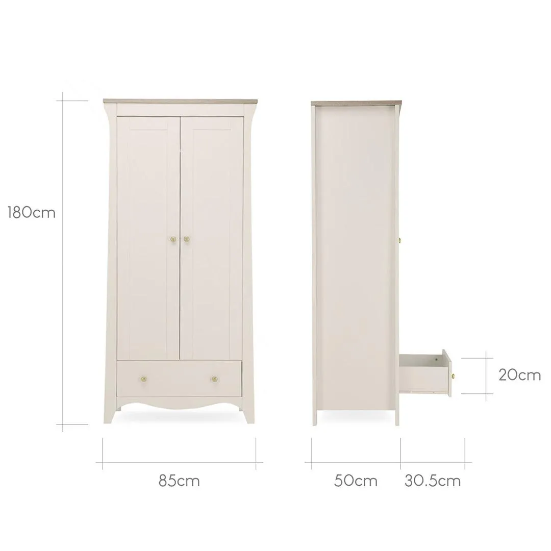 CuddleCo Clara 2-Door Double Wardrobe - Cashmere